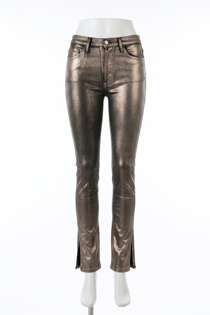 NEW DEREK LAM 10 CROSBY kyle high rise skinny jean in metallic coated